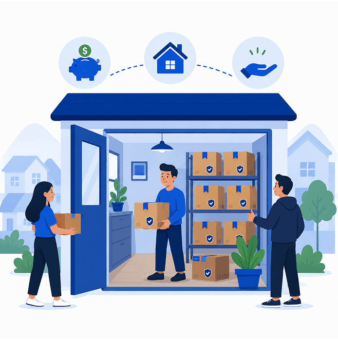 A SafeHub partner storing parcels